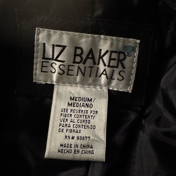 Liz Baker Genuine Leather Coat Black M - Picture 7 of 8